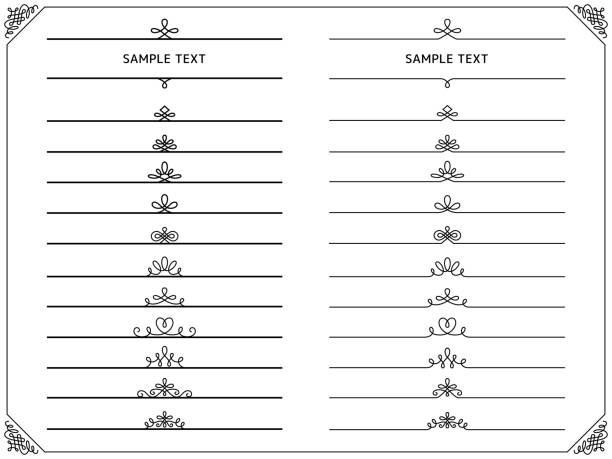 zestaw linii i ramy dzielącej z europejską dekoracją stylu - intercalated disc illustrations stock illustrations