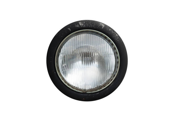 istock Round headlight of an old vintage car isolated 1323986011