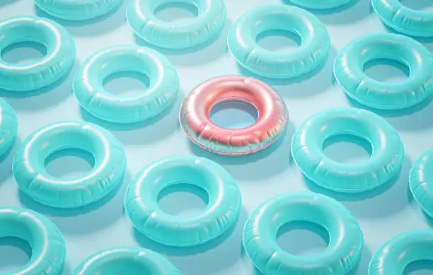 Standout Summer Concept Inflatable Swimming Ring 3D Rendering