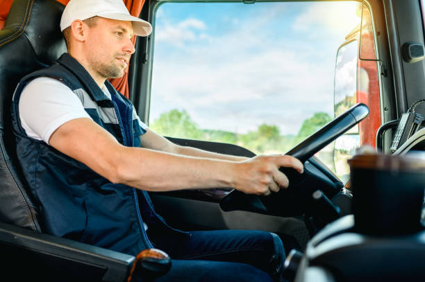 istock Professional truck driver to transport 1323987210