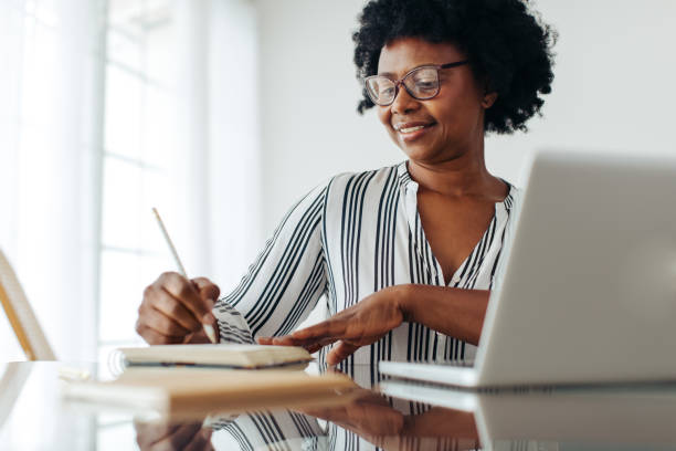 istock Mature woman working from home 1323988490