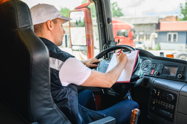 istock Professional truck driver to transport 1323988597