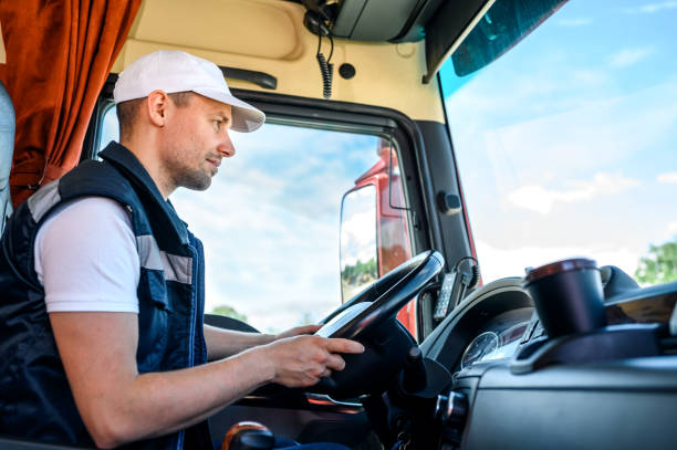 istock Professional truck driver to transport 1323990900