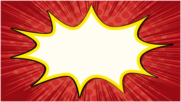 スピーチバルーン集中ライン漫画の背景 - コミコン点のイラスト素材／クリップアート素材／マンガ素材／アイコン素材
