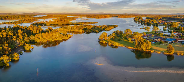 istock Ohmas Bay Sunrise Panorama 1323996326