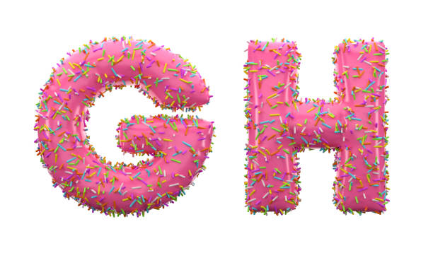 istock Doughnut Alphabet G and H letters. 1323998733