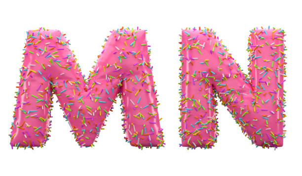 istock Doughnut Alphabet M and N letters. 1323998908
