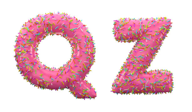 istock Doughnut Alphabet Q and Z letters. 1323998979