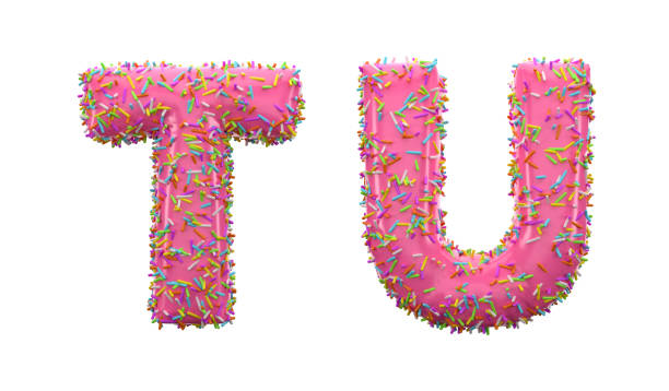 istock Doughnut Alphabet T and U letters. 1323999553