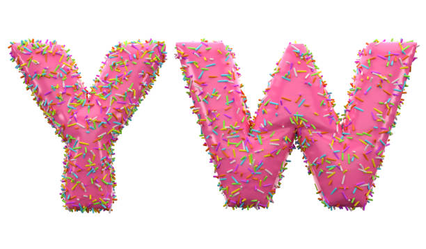 istock Doughnut Alphabet Y and W letters. 1323999679