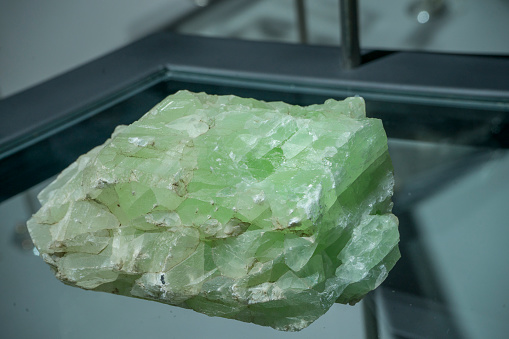 Vivid green fluorite ore extracted, from Lampang Thailand.