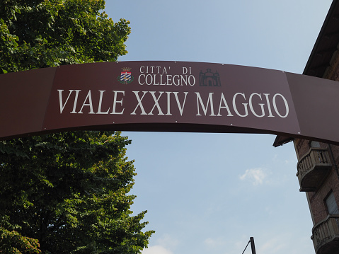 Collegno, Italy - Circa August 2019: Viale XXIV Maggio avenue