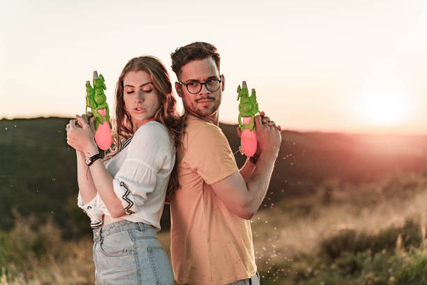 Water gun battle preparation!
