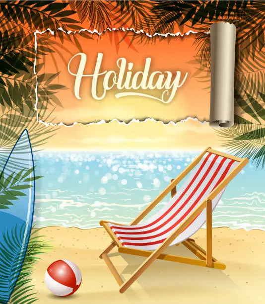 Vector illustration of relax beach message