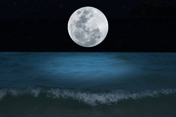 istock Full moon on sky over sea in the night. 1324013008