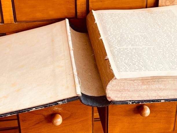 istock Mending an old book from the 19th century 1324013347
