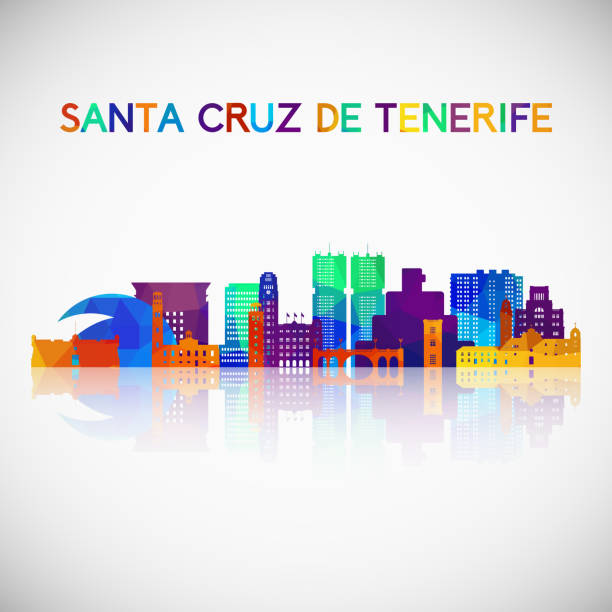 Santa Cruz de Tenerife skyline silhouette in colorful geometric style. Symbol for your design. Vector illustration. Santa Cruz de Tenerife skyline silhouette in colorful geometric style. Symbol for your design. Vector illustration. tenerife stock illustrations