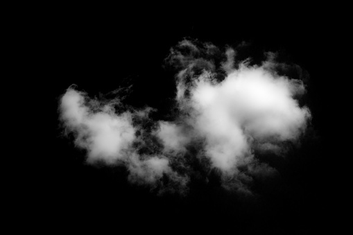 nube blanca aislada sobre fondo negro photo