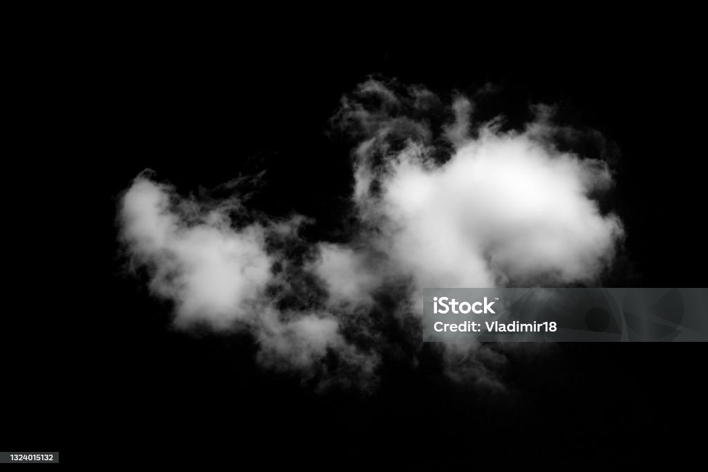 white cloud isolated on black background white cloud isolated on black Cloud - Sky Stock Photo