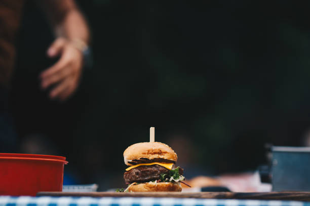 istock Fresh hamburger prepared on electric grill. 1324015198