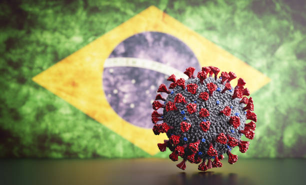 istock Coronavirus Covid-19 on Brazilian flag. 1324016773