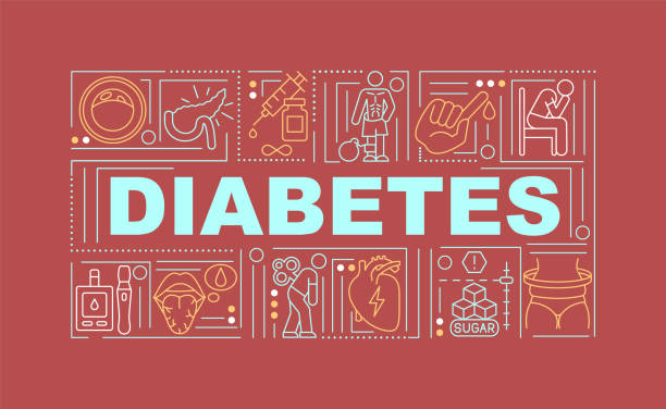 ilustrações de stock, clip art, desenhos animados e ícones de diabetes word concepts banner - diabetes