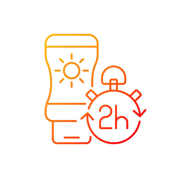 Apply Sunscreen Every 2 Hours Gradient Linear Vector Icon