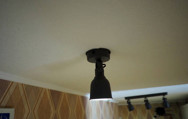 istock Ceiling lamp with soffits of gray color 1324019328