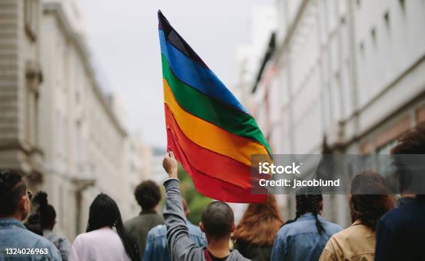People In A Gay Pride Parade Stock Photo - Download Image Now - LGBTQIA People, LGBTQIA Rights, LGBTQIA Pride Event