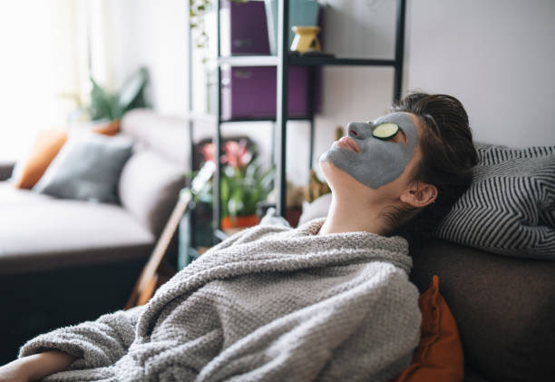 istock Woman having spa treatment at home 1324029336