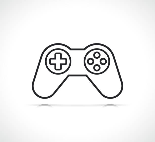 illustrations, cliparts, dessins animés et icônes de manette de jeu de l’icône du jeu vidéo - joystick