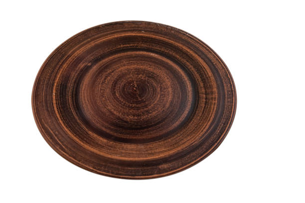 istock red flat clay plate top view isolated 1324037393