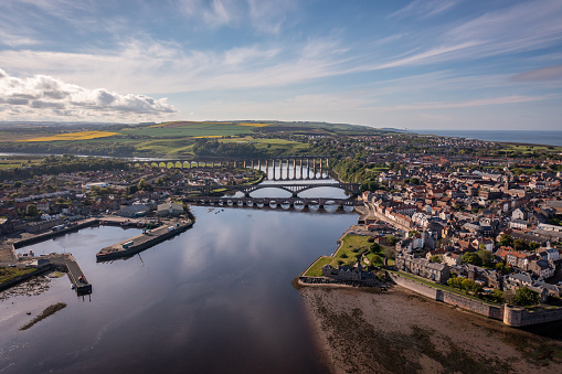 Berwick upon Tweed is a picturesque coastal town in the North East of England on the border of Scotland and England and is a popular tourist attraction with the city walls, numerous bridges and quaint English scenery on the River Tweed.