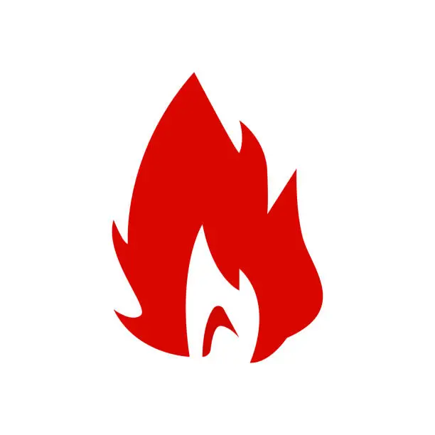 Vector illustration of fire icon on a white background, vector illustration