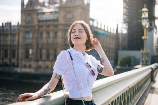 istock Beautiful woman in London 1324042600