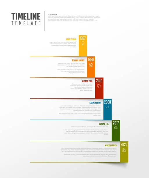 Vector illustration of Infographic Timeline Template with corner pages and icons