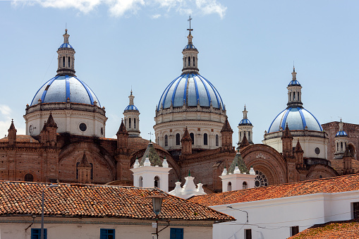The Cathedral of the Immaculate Conception, commonly referred to as the New Cathedral. Cuenca in Ecuador, South America. Construction work started in 1885 and lasted for almost a century.