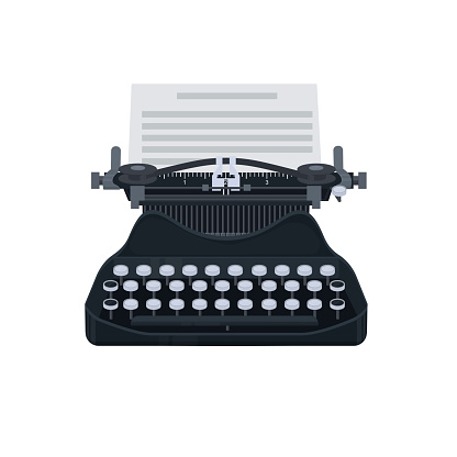 Typewriter, vector illustration