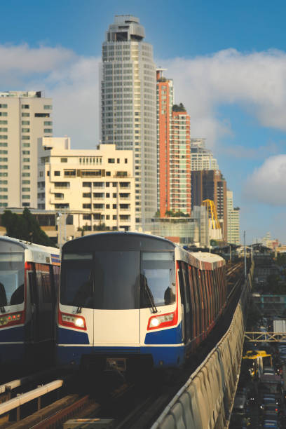 istock BTS Sky Train is running in downtown of Bangkok. 1324047194