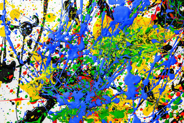 istock Abstract expression colorful splash background. bright Watercolor background illustration. dripping technique. 1324049932