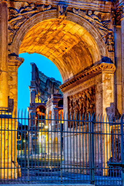 Arch of Constantine and the Colosseum, Rome, Italy