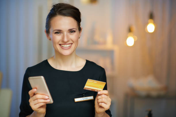 istock happy woman worker in beauty studio buying on internet 1324060452