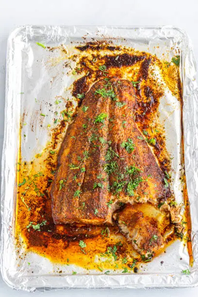 Baked Tilapia Fillet Directly Above Photo