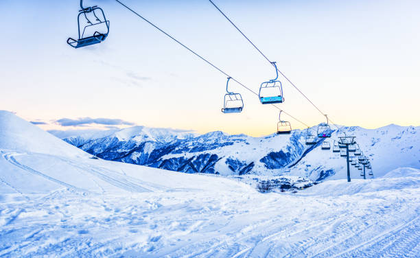 istock Aerial tramway in a ski resort 1324063585
