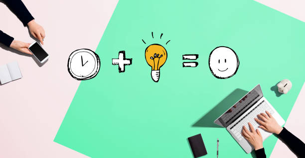 istock Time plus idea equals happy with people working together 1324066071
