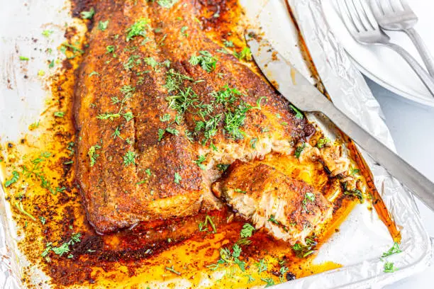Baked Fish Fillets on a Baking Sheets Baked Tilapia Fish