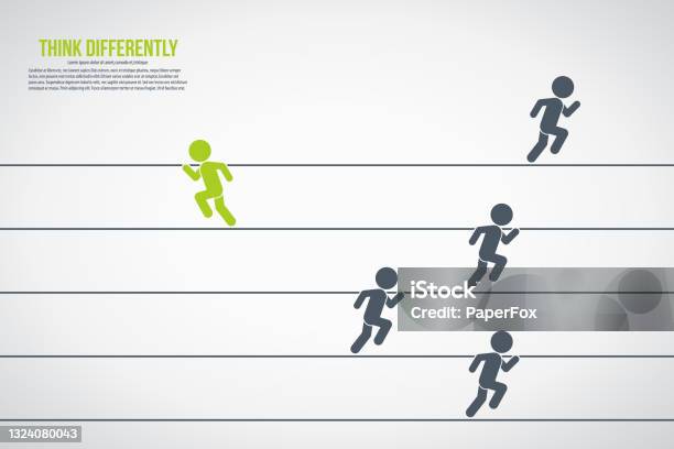 Think Different Move Diff Think Differently Concept Person Changing Direction New Idea Change ...