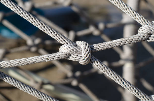Knot. Rope mesh. Fencing. Rope fence.