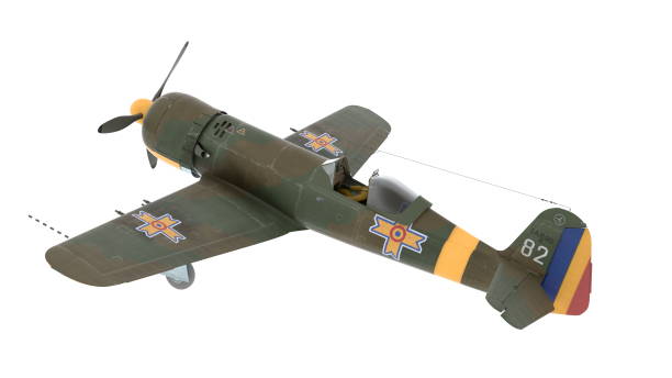 istock 3d illustration. Romanian IAR 80 fighter plane from World War II 1324082330