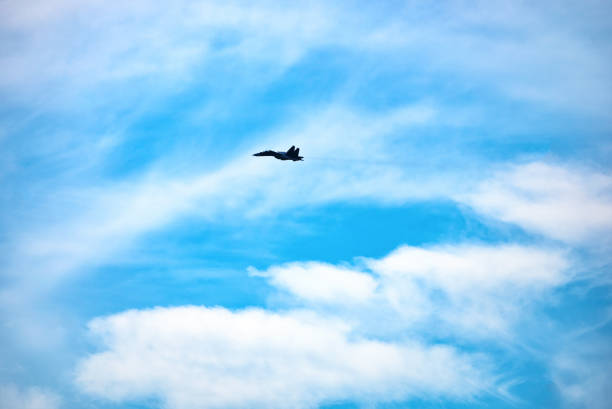 istock A fighter aircraft is taking off. 1324082525